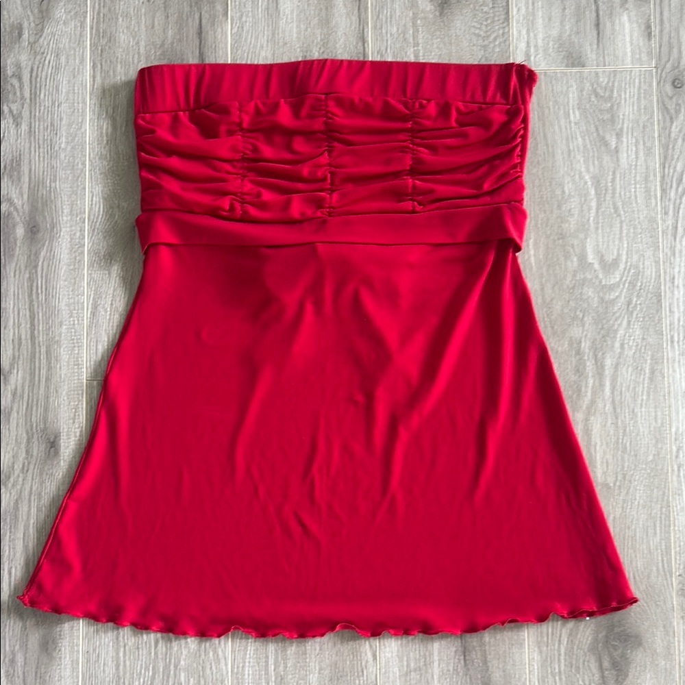 Elegant Red Strapless top